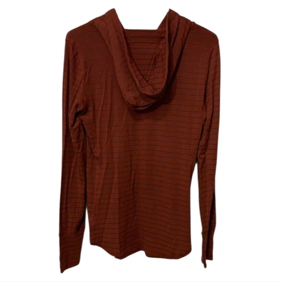 NWT Prana Women's Sol Protect Long Sleeve Hoodie Rhubarb Stripe XL - Picture 3 of 4